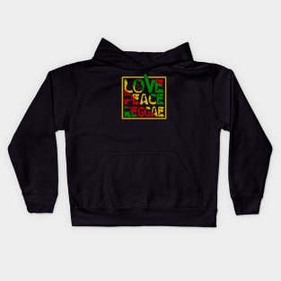 Rasta Love, Peace and Reggae Design Kids Hoodie